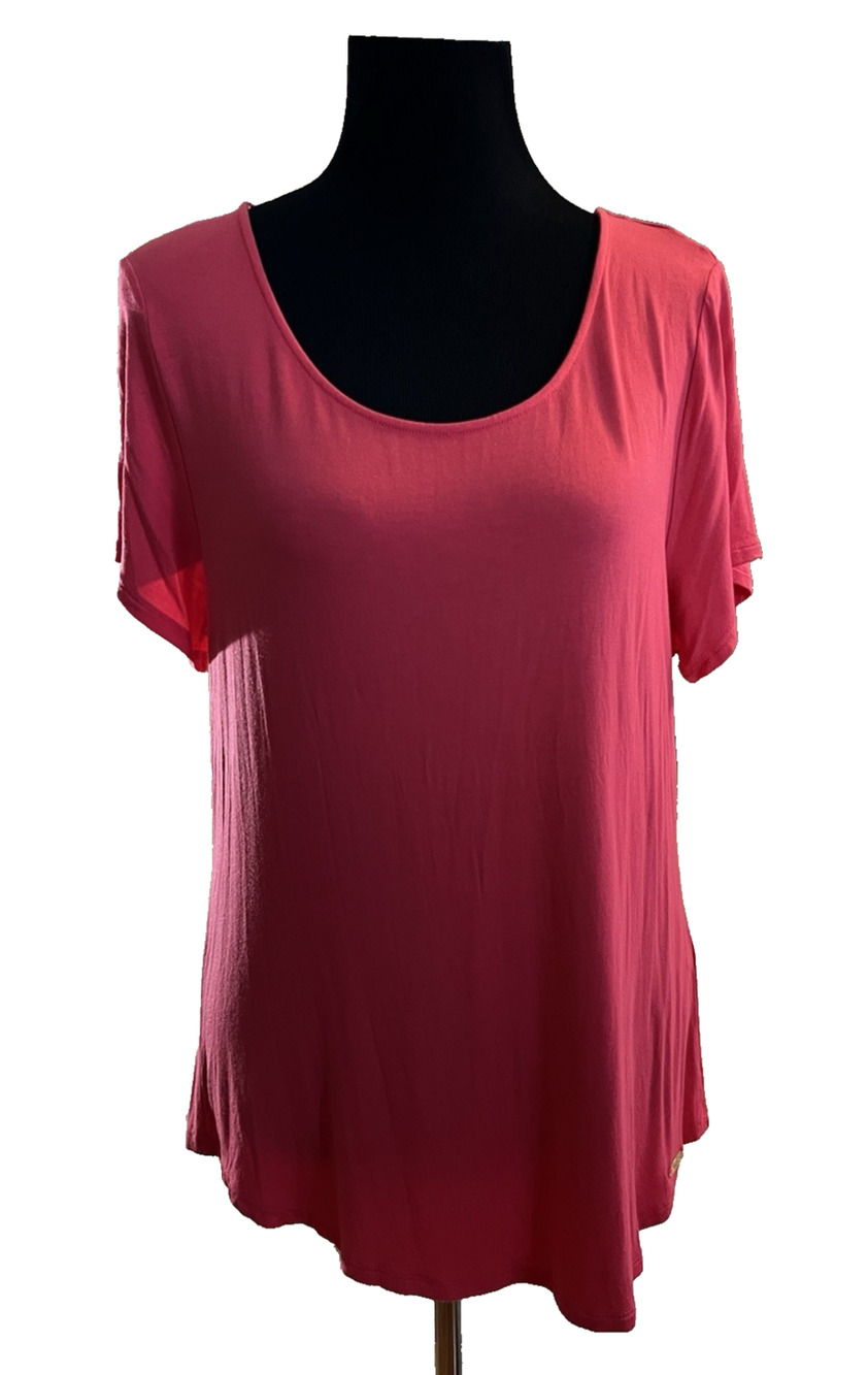 Calvin Klein Pink Short Sleeve Top Womens Size L